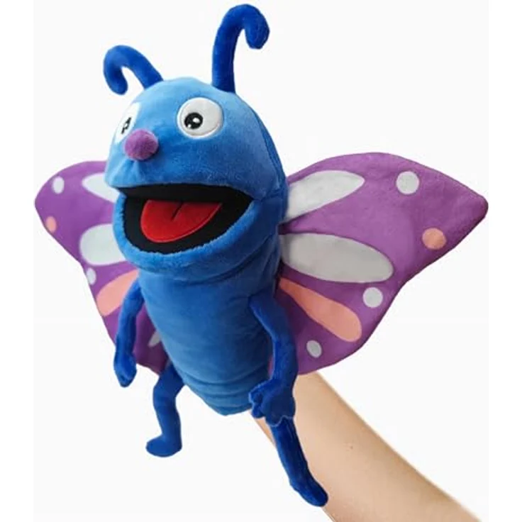 LOMTRATS Insekten-Handpuppen für Kinder, 40 cm groß, bewegliche Münder, ideal zum Geschichtenerzählen, Plüschmaterial – Bild 1