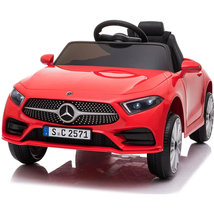 FCH Elektroauto Kinderauto Mercedes-Benz CLS 350, 12V mit Fernbedienung, LED-Leuchten, 90*60*40cm, Rot
