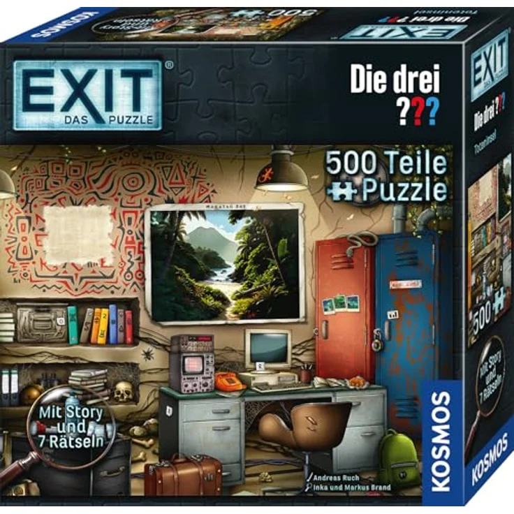 EXIT® Puzzle Die drei ??? Toteninsel, 500 Teile mit packender Escape-Story und versteckten Rätseln – Bild 1
