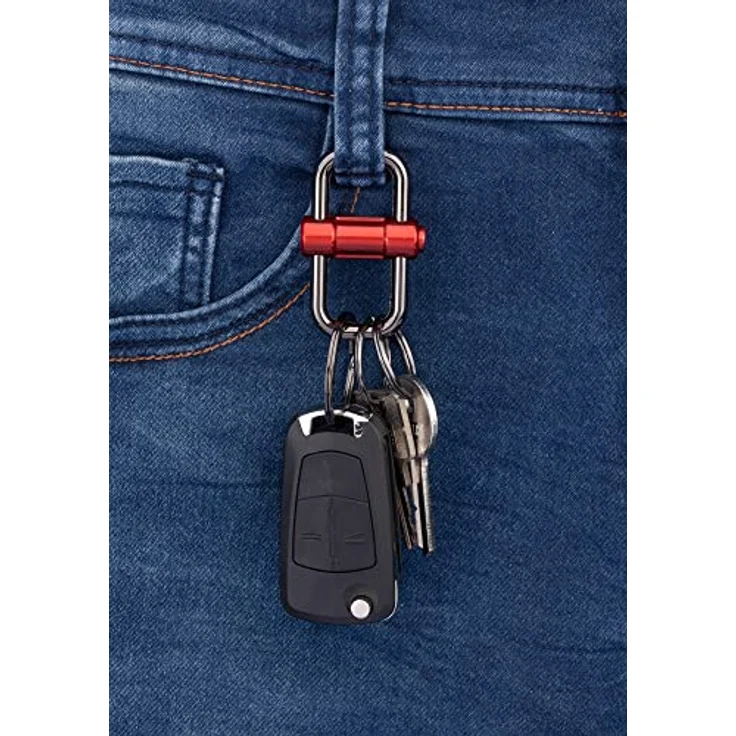 TROIKA 2-Way Key Schlüsselanhänger mit DREI Schlüsselringen Zwei Größen, aus Metallguss, Rot - Preisvergleich – Bild 4