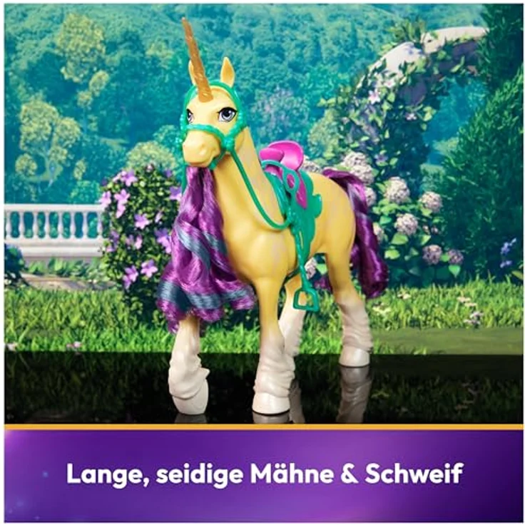 Spin Master Unicorn Academy Fashion Unicorn Leaf, Sammelfigur mit glitzerndem Horn und farbenfrohem Mähnen-Design, 27.9 cm – Bild 4