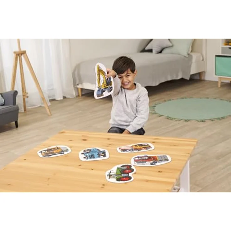 Noris 606012167 - 6 erste Puzzles: Fahrzeuge, Kinderpuzzle mit großen Teilen für Kleinkinder ab 3 Jahren, ideal zur Förderung von Feinmotorik und Hand-Auge-Koordination, Weiß – Bild 3