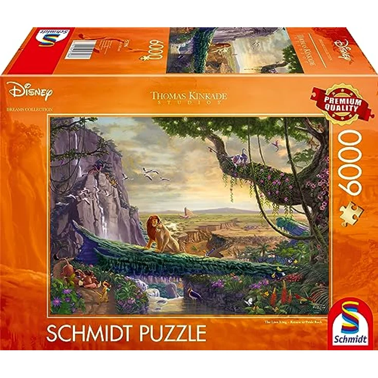 Schmidt Spiele 57396 Thomas Kinkade, Disney, The Lion King, Return to Pride Rock, 6000 Teile Puzzle – Bild 1