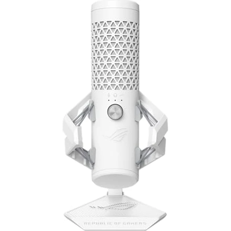 ASUS ROG Carnyx RGB Kondensator-Gaming-Mikrofon weiß (Gaming, Streaming und Podcast, 25-mm-Kondensatorkapsel, 192 kHz / 24 Bit Abtastrate, Hochpassfilter, Pop-Filter, Metallhalterung, Aura Sync) – Bild 5