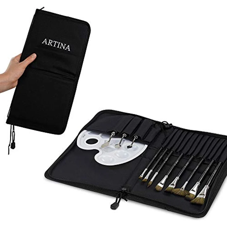 Artina Kreativset Elba, 15tlg. Malset mit Pinselwascher, Pinselhalter und Malzubehör – Bild 6