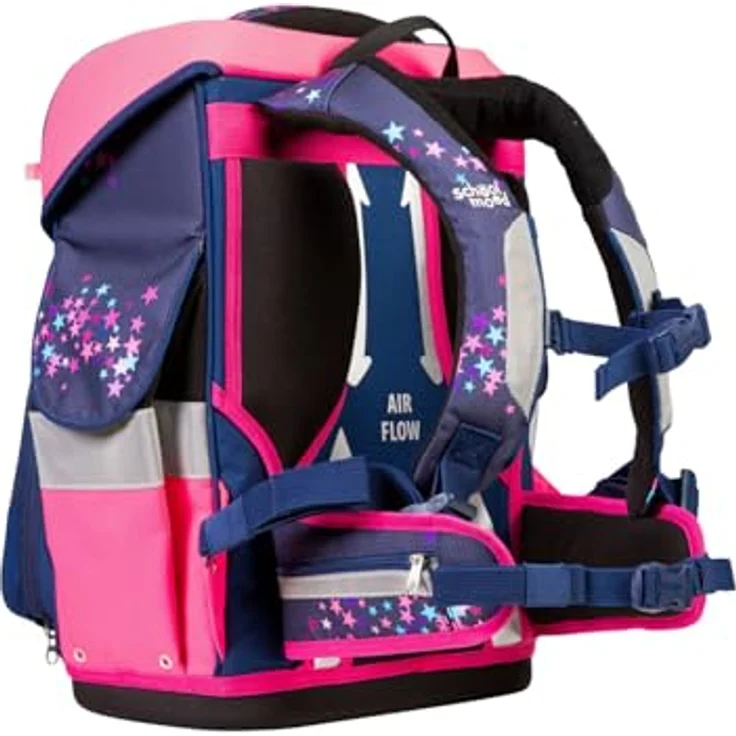 SCHOOL-MOOD Timeless Pro Schulranzenset 7-teilig 23,5L Stauraum, ergonomisches Easy Fit System für 1 m bis 1,50 m Körpergröße, standfest, wasserdichter Stoff mit Reflektoren (Mika Drache) – Bild 6