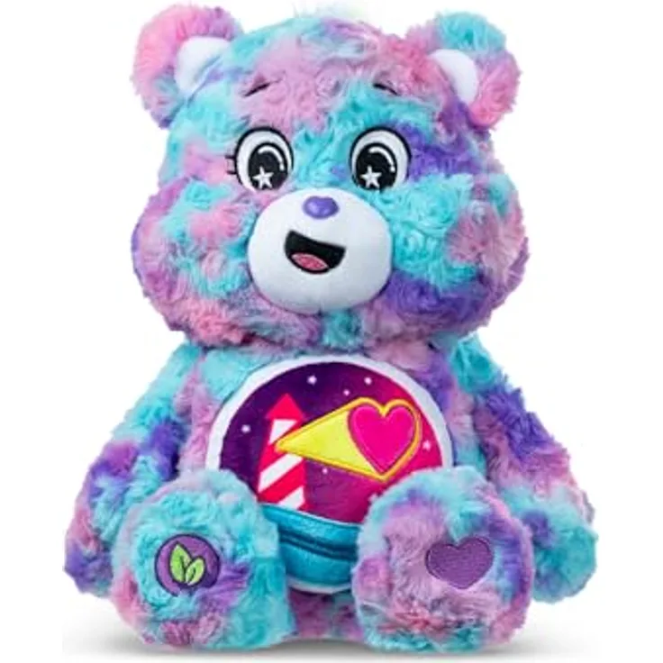 Troetelbeertjes Care Bears Loveshine Bear Colour Splash, 35 cm Plüsch-Teddybär mit detailliertem Belly Badge-Design