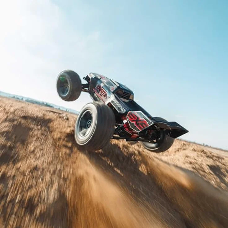 ARRMA 1:8 Kraton 6S EXB, ferngesteuerter Basher Monster Truck mit Brushless Motor, Clipless Body, 4x4 Antrieb, rot eloxierte Aluminium-Teile, ohne Akku und Ladegerät – Bild 3