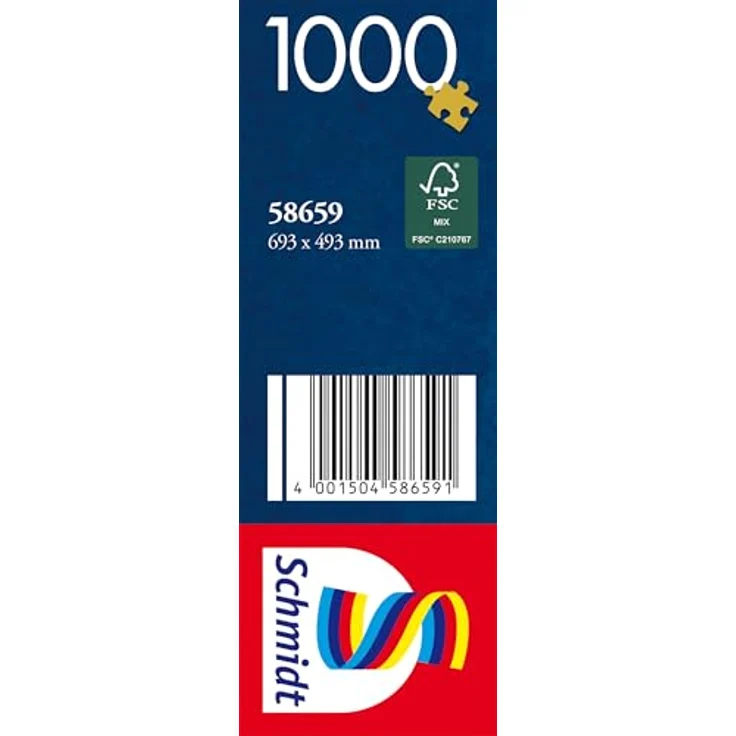 Schmidt Spiele 58659 Glückliche Katzenfamilie, 1000 Teile Puzzle im Format 69,3 x 49,3 cm, Premium Qualität mit spezialgefertigten Puzzleteilen – Bild 2