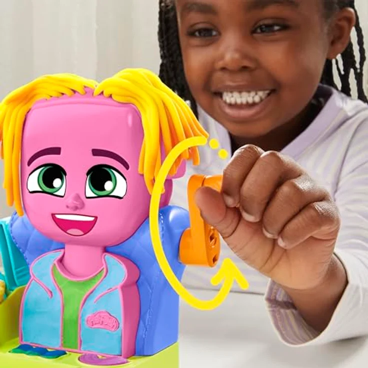 Play-Doh Friseursalon Pastryoline F8807, Kreativset mit 6 Tuben Knetmasse (3 Zweifarben) und Friseurzubehör – Bild 3