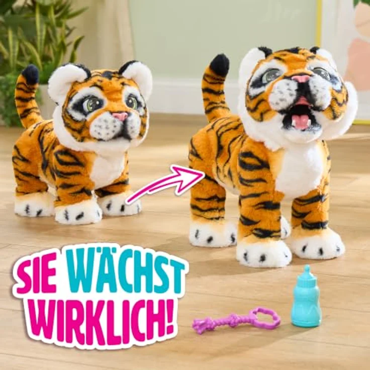 Just Play FurReal Gabby, interaktive Plüsch-Tigerpuppe mit Ton, 32-38 cm, orange – Bild 3