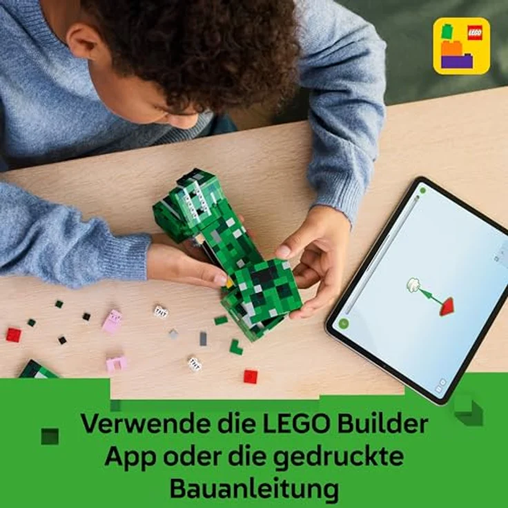 LEGO Minecraft 21276 Der Creeper™ Bausatz, 21 cm große bewegliche Actionfigur mit 665 Teilen und verstecktem TNT-Block – Bild 8