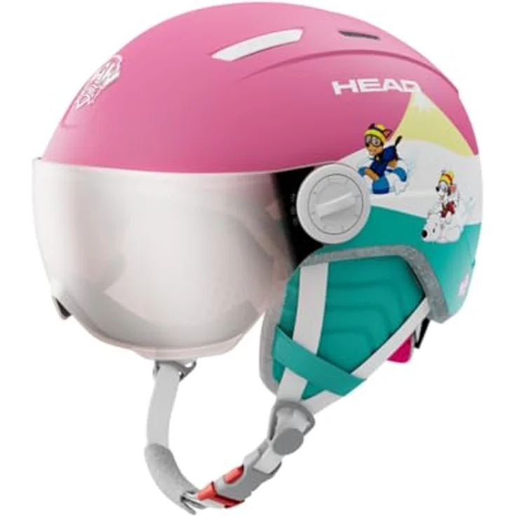 HEAD MAJA VISOR PAW Ski- und Snowboardhelm mit Visor, Paw Patrol Design, Rosa/Türkis, UV 400 Schutz, Belüftungsschlitze, Size-Adjuster – Bild 3