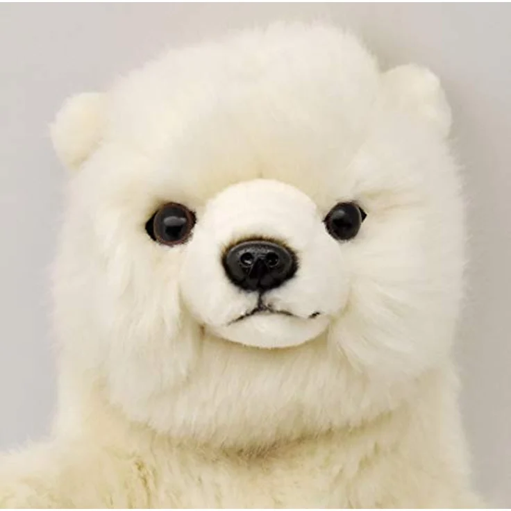 Hansa Creation Handpuppe Eisbär, flauschiges Kuscheltier mit robustem weißen Fell – Bild 2