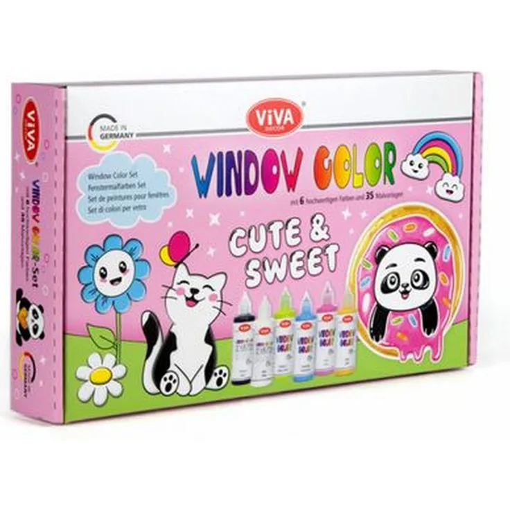 Viva Decor Kreativset Kids Window Color Set - Let it snow, abziehbare Fensterbilder für glatte Flächen