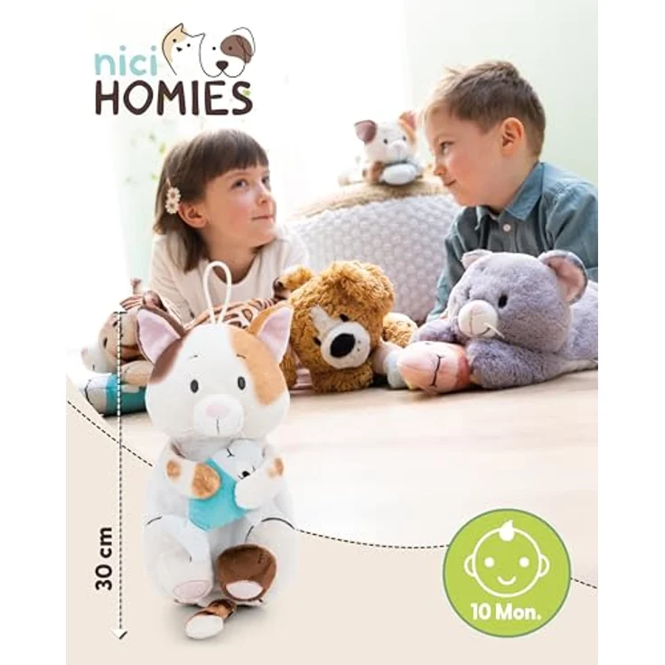 Nici Wärmflasche Homies GREEN, Glückskatze mit Plüschfisch, 30 cm, Fassungsvermögen 350 ml – Bild 2