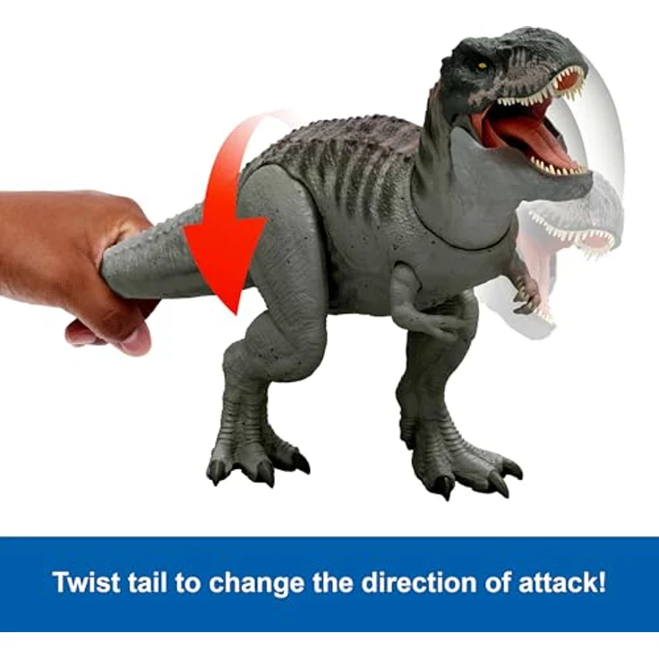 Mattel Jurassic World REBIRTH Feature T.Rex, Tyrannosaurus Rex mit Beißattacke, interaktive App-Anbindung und beweglichem Kopf – Bild 5