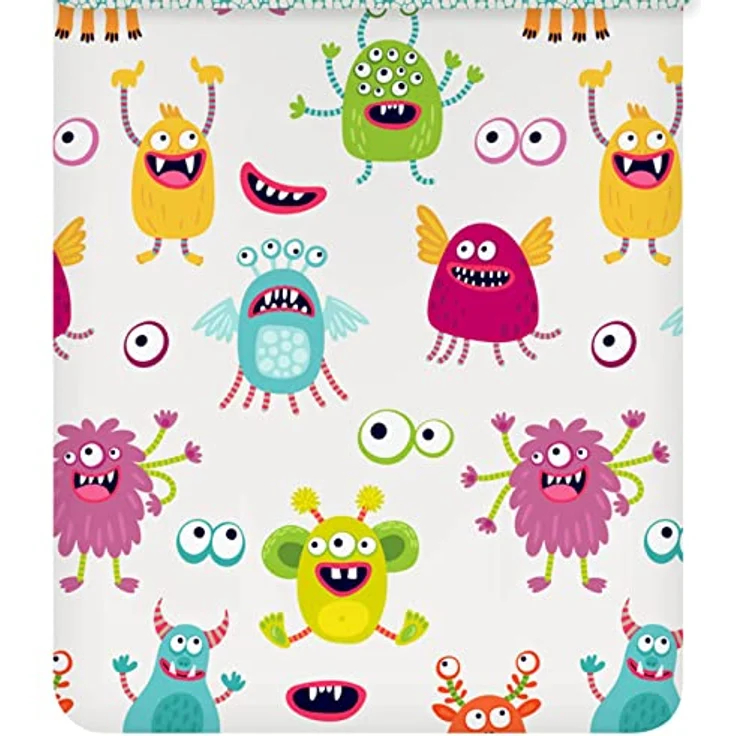 ESPiCO Bettwäsche Trendy Bedding Monster Ungeheuer Kreaturen Wesen Aliens Baumwolle Renforcé, 135x200 cm, Helles Design – Bild 3
