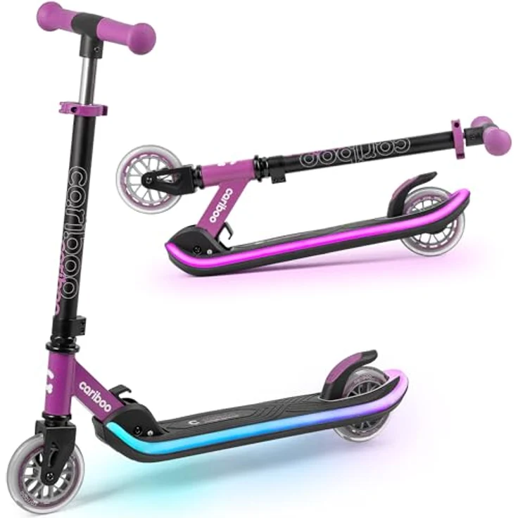 CARIBOO Cariboo LEDStar, Zweirad-Roller mit leuchtendem LED-Trittbrett und 11 Lichtmodi, Bewegungssensor, klappbar – Bild 1