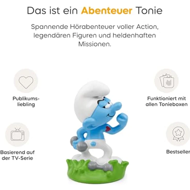 tonies Hörfigur Die Schlümpfe – Wer ist heftiger? & 3 weitere Abenteuer, Hörspiel für Kinder ab 5 Jahren, Spielzeit ca. 59 Minuten – Bild 2