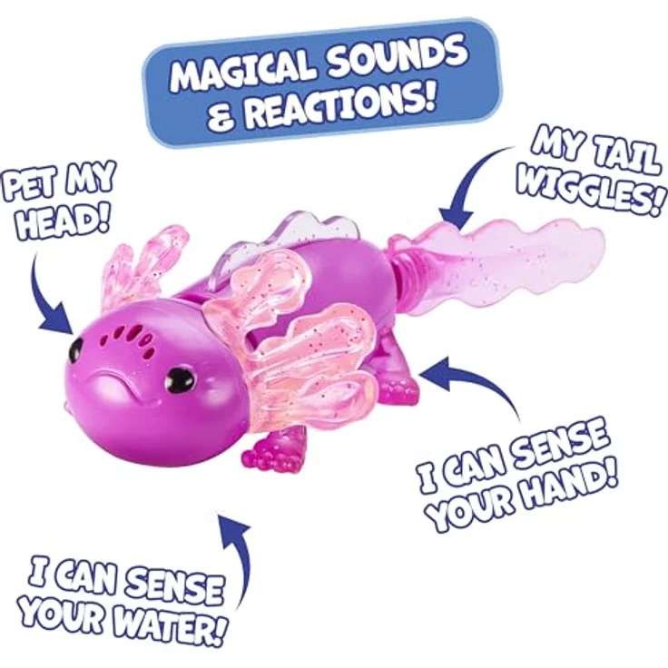 Fingerlings Interaktives Baby Axolotl Ziggy, Magenta, schwimmt, leuchtet und interagiert mit Geräuschen und Farben – Bild 3