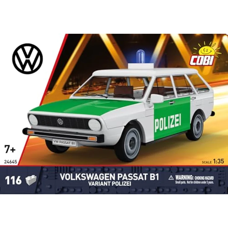 COBI Volkswagen Passat B1 Variant Polizei, Modellfahrzeug aus Bausteinen, hergestellt in der EU – Bild 3