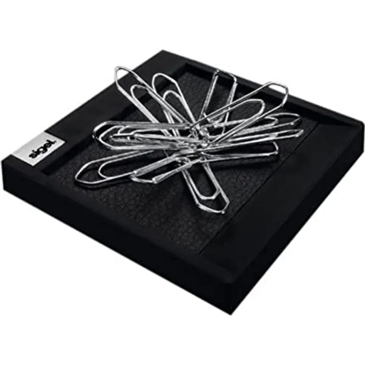 SIGEL SA536 Klammernhalter Cintano, Lederimitat, schwarz, 7,5 x 7,5 cm