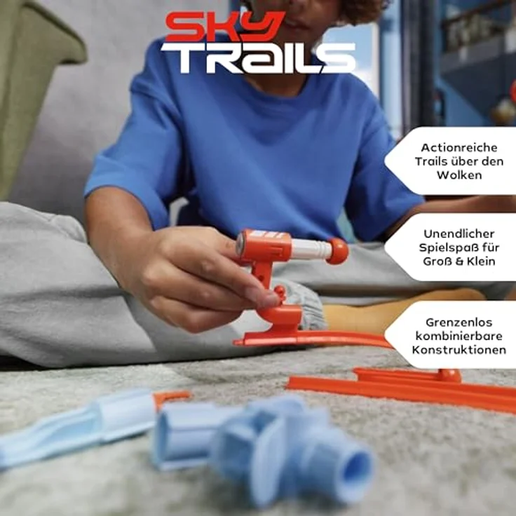 Sky Trails Track Blaster, Konstruktionsspielzeug für rasante Strecken mit Abschuss-Mechanismus, kompatibel mit Starter Kit 71969, für Kinder ab 4 Jahren – Bild 3