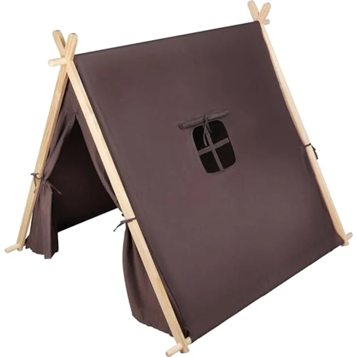 small Foot Spielzelt Taupe 12552, modernes Indoor-Zelt mit geräumigem Innenraum und Fenster, für Kinder ab 2 Jahren – Bild 1