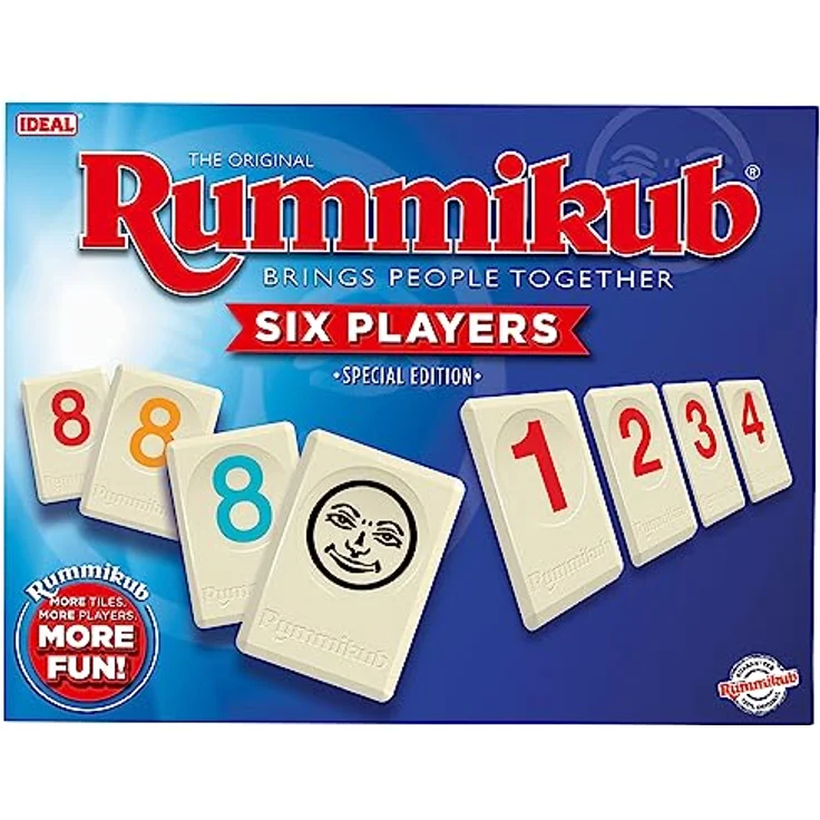 IDEAL Rummikub 6 Spieler Edition, Familienspiel für 2–6 Spieler, ab 8 Jahren, inklusive Smart-Timer und Online-Tutorial – Bild 4