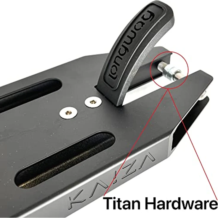 Longway Scooters Stuntscooter Longway Kaiza V4 Stunt-Scooter Deck 480mm 1085g Schwarz, Aluminium Deck mit Titan Achsen und Bremsschrauben – Bild 3