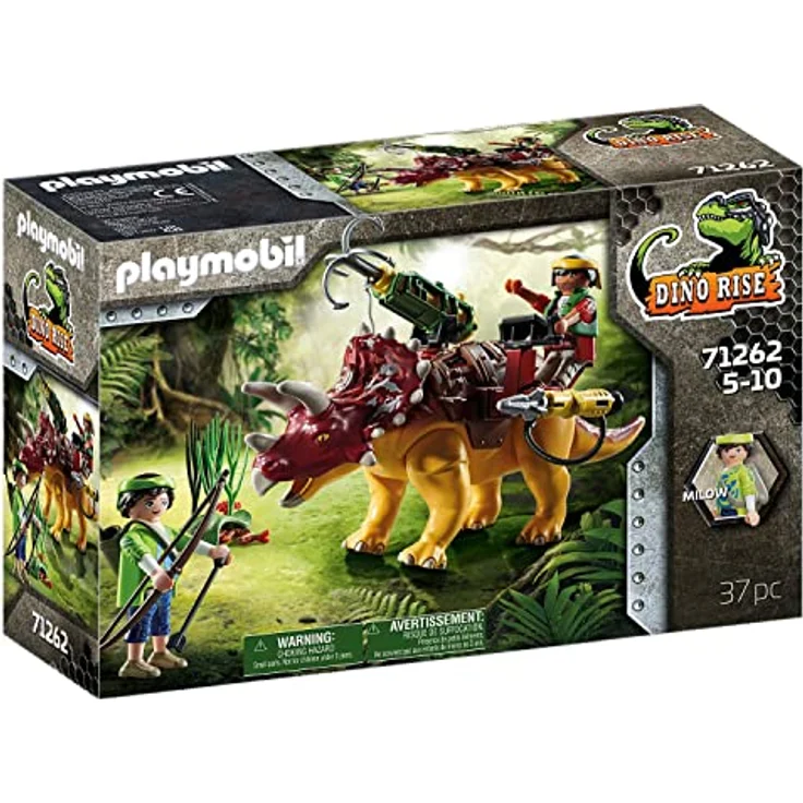 PLAYMOBIL Dino Rise 71262 Triceratops, Dinosaurier mit Abnehmbarer Rüstung und großer beweglicher Kanone, Spielzeug für Kinder ab 5 Jahren – Bild 2