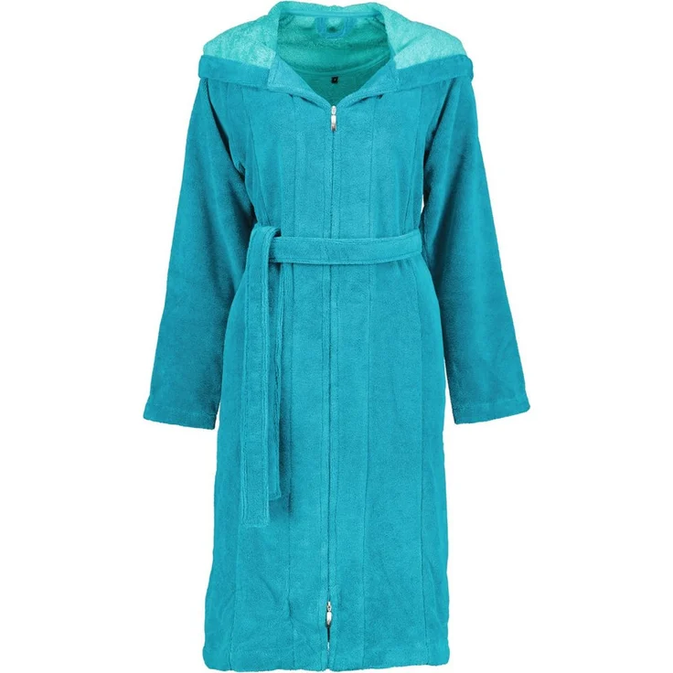 Vossen Damenbademantel Palermo Kurzmantel mit Kapuze Velours, Sommerliche Farbtöne, 45% Polyester, 35% Bambus, 20% Baumwolle – Bild 1