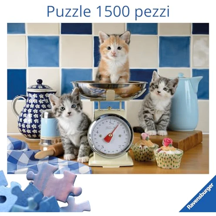 Ravensburger Puzzle 12001708, Kätzchen in der Küche, 1500 Teile, geeignet für Katzen-Freunde ab 14 Jahren, 98 x 75 cm – Bild 5