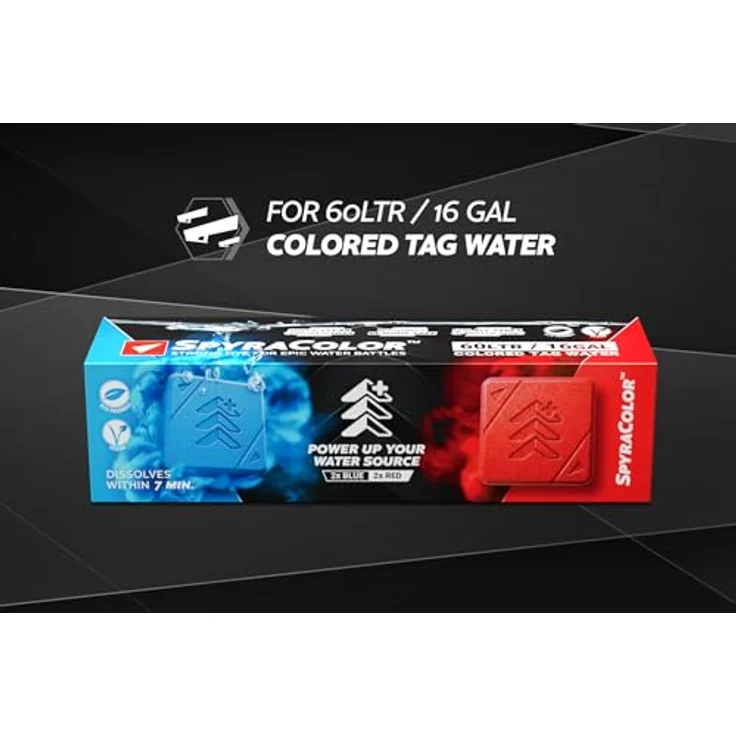 SPYRA SpyraColor Wasserfärbemittel, abwaschbare & rückstandsfrei, 4STK für Wasserschlachten, Blau und Rot – Bild 3