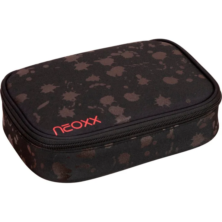 neoxx Schreibgeräteetui Schlamperbox Dunk Splash Black, mit recyceltem Innenfutter aus PET-Flaschen, ideal für Schule und Kreative