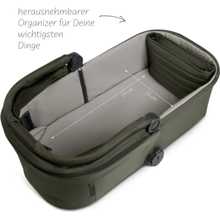 ABC Design Babywanne für City Life, ergonomische CozyCloud® Matratze, UV-Schutz 50+, Avocado – Bild 4