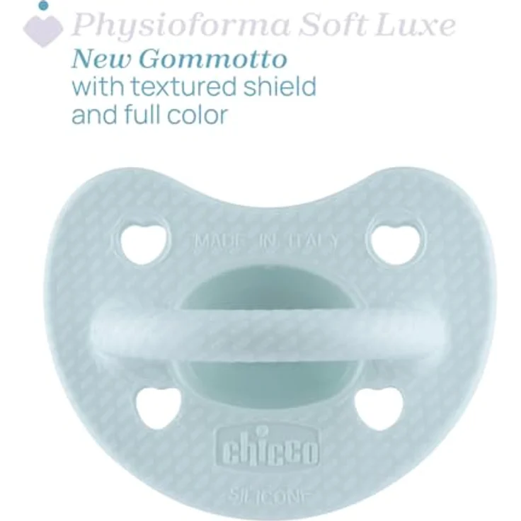 Chicco PhysioForma Luxe Schnuller, Silikonschnuller für 2-6 Monate, weich und sanft, unterstützt physiologische Atmung und richtige Mundentwicklung, 2 Stück, Transparent – Bild 3