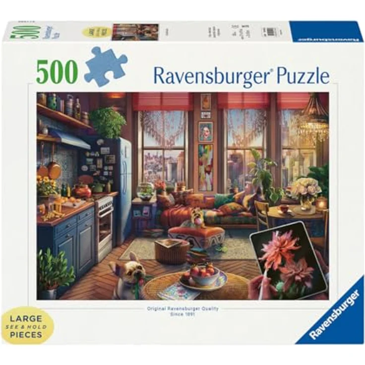 Ravensburger Legpuzzel Gezellige Boho Studio, 500st. - Großes Format, lebendiges Bild, perfekte Passform – Bild 1