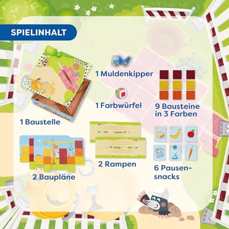 HABA Meine ersten Spiele – Stein auf Stein – Kreatives Regelspiel mit 3D-Spielkulisse und 12 Stapelsteinen für 1–4 Kinder ab 2 Jahren – Bild 4