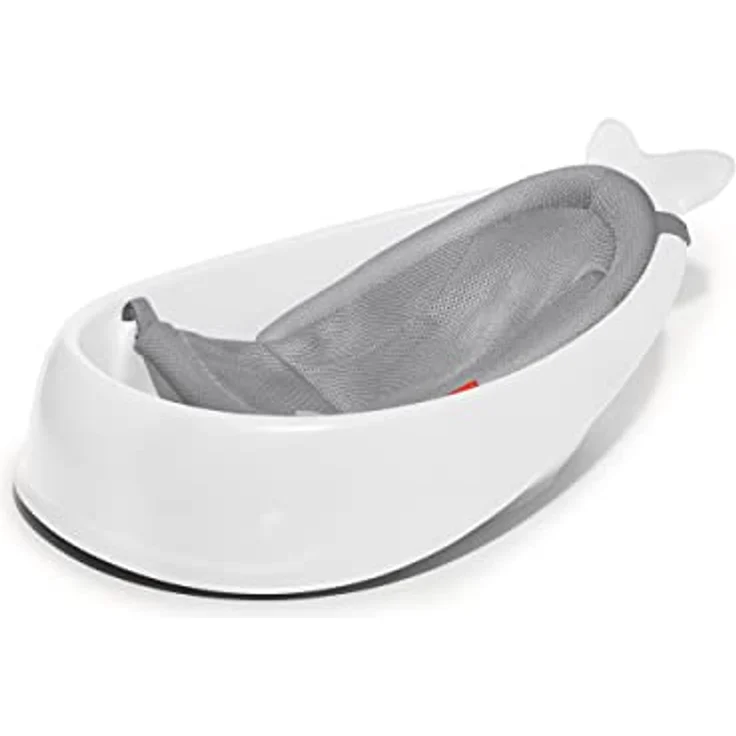 Skip Hop Badewanne Moby, weiß, 3 Stufen, PVC-frei, phthalatfrei, rutschfest, für Neugeborene mit Ablaufstöpsel (von Geburt bis 11 kg) – Bild 1