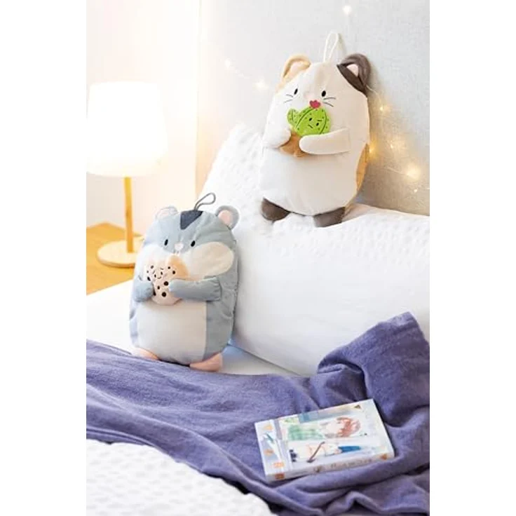 Nici mymochi Katze Angy mit Kaktus, 300 ml Wärmflasche 2in1 - Kuscheltier aus recyceltem Material, 30 cm – Bild 6