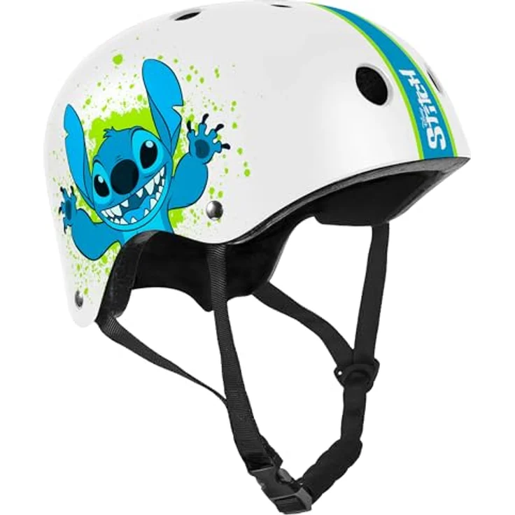 Stamp Unisex-Youth Casque Skate Stitch, Blue, S - Kinderfahrradhelm mit verstellbaren Straps und optimaler Komfortausstattung – Bild 1