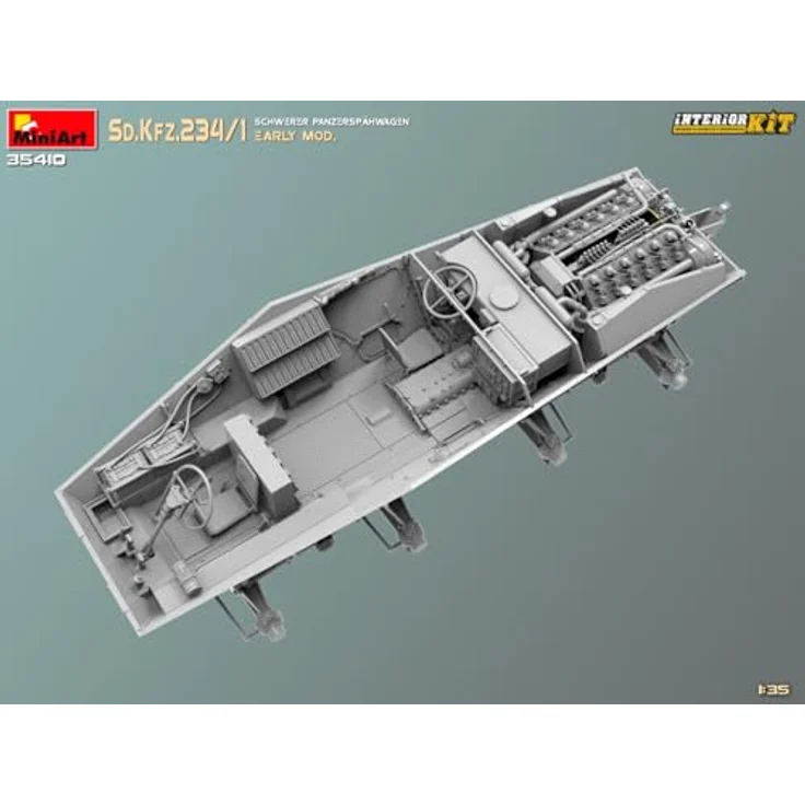 Miniart 1:35 Sd.Kfz 234/4 Panzerspähwagen, Modell mit detailliertem Interieur und 6 Varianten Decals – Bild 18