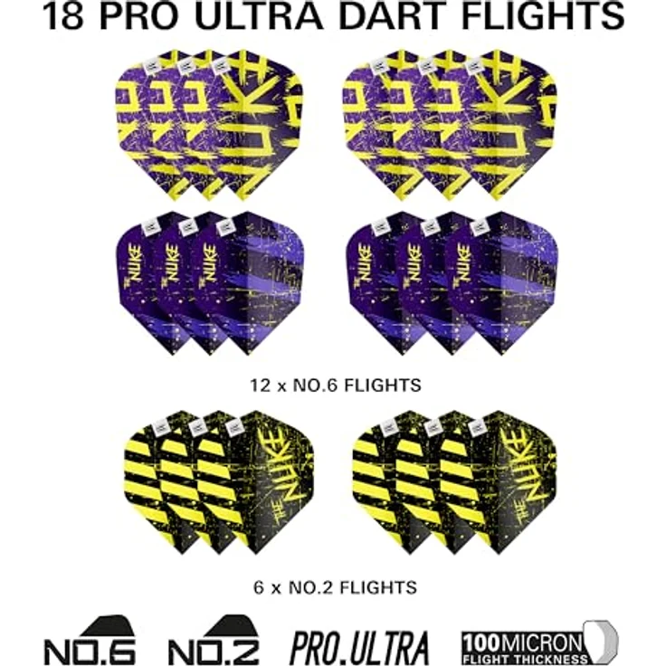 Target Darts Luke Littler Dart Accessories Set, 85-teilig mit Dart-Flügen in verschiedenen Farben, Pro Grip Schäfte, Multifunktionswerkzeug und Dartspitzenschärfer für Stahlspitzen – Bild 4