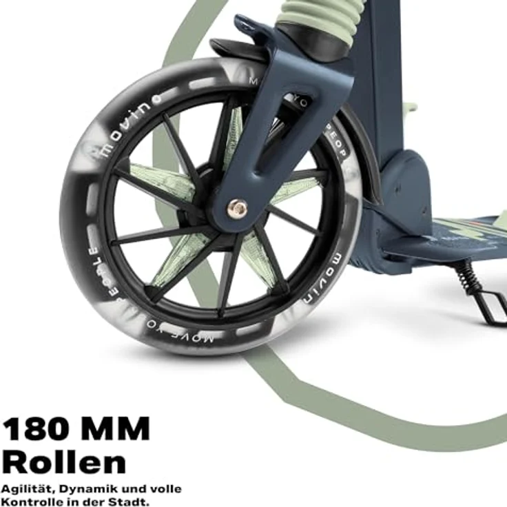 Movino Cityroller MOVINO CITY LIGHT, Scooter mit Stoßdämpfer, LED-Rollen und max. 100 kg Traglast – Bild 7