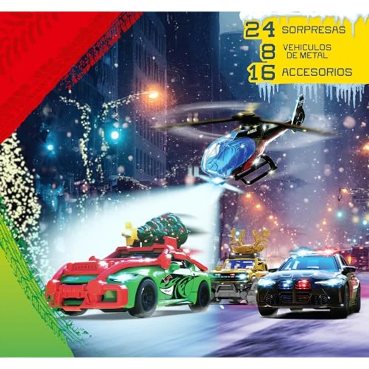 Majorette Auto Adventskalender 2025, Weihnachtskalender mit 8 Metallspielzeugautos und 16 Zubehörteilen, inkl. 24 Fenster und Spielfläche für Kinder ab 5 Jahren – Bild 3