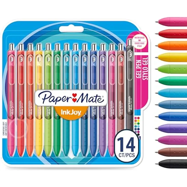 Paper Mate InkJoy Gel Fun M, 14 Multicolor Schreibstifte mit schneller Trocknung und ergonomischem Griff