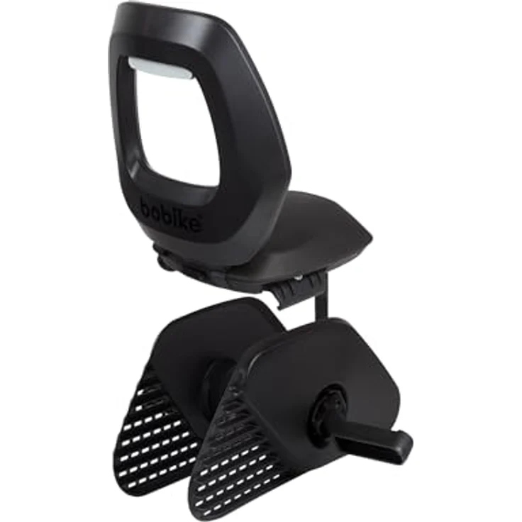 BOBIKE 8010600002 - Fahrradkinderrücksitz ONE JUNIOR für Fahrräder mit 26” bis 29” Laufrädern geeignet für Kinder mit Verankerung im Gepäckträgerin Farbe Schwarz/Dunkelgrau – Bild 4