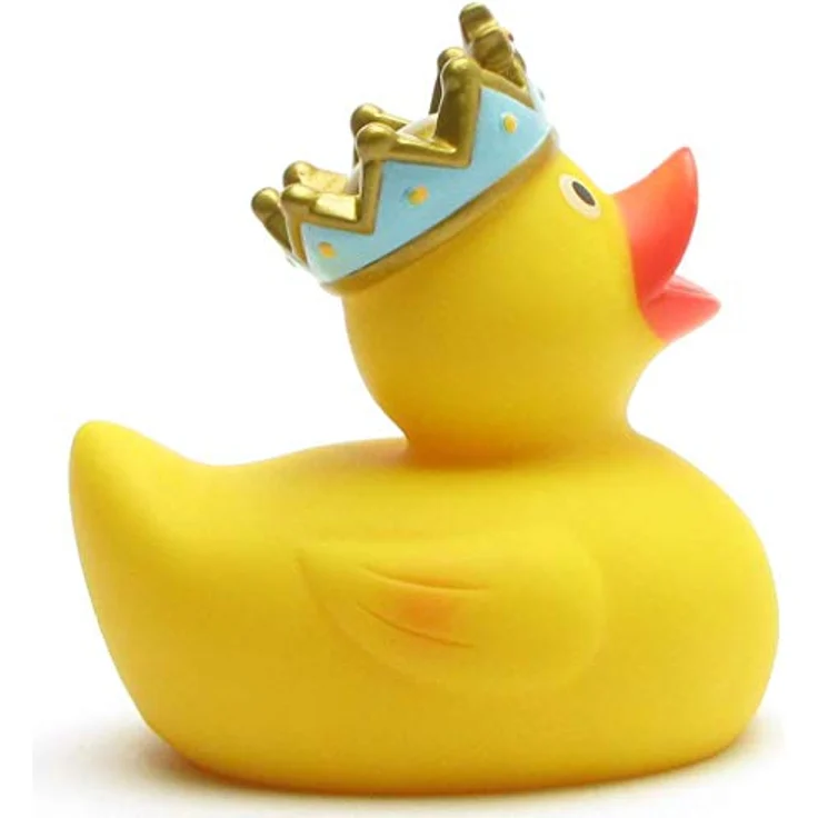 Duckshop Badeente - personalisierbar (Ente König) mit Quietscheloch, 8 cm, Vinyl, max. 10 Zeichen Wunschtext – Bild 4